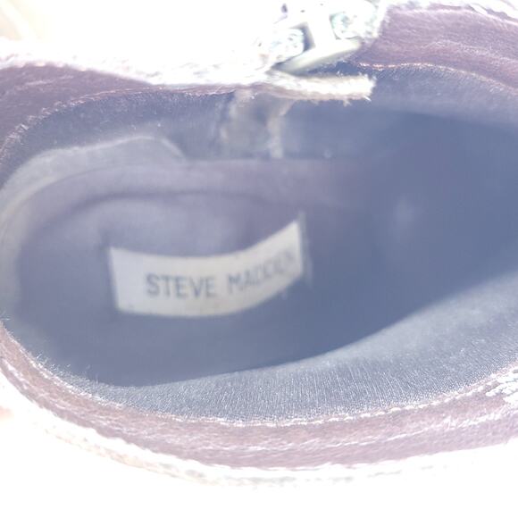 Steve Madden Harrlee Suede Leather Ankle Booties Olive Green Brown Size 8 - Picture 5 of 9